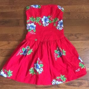Red strapless sundress from Hollister
